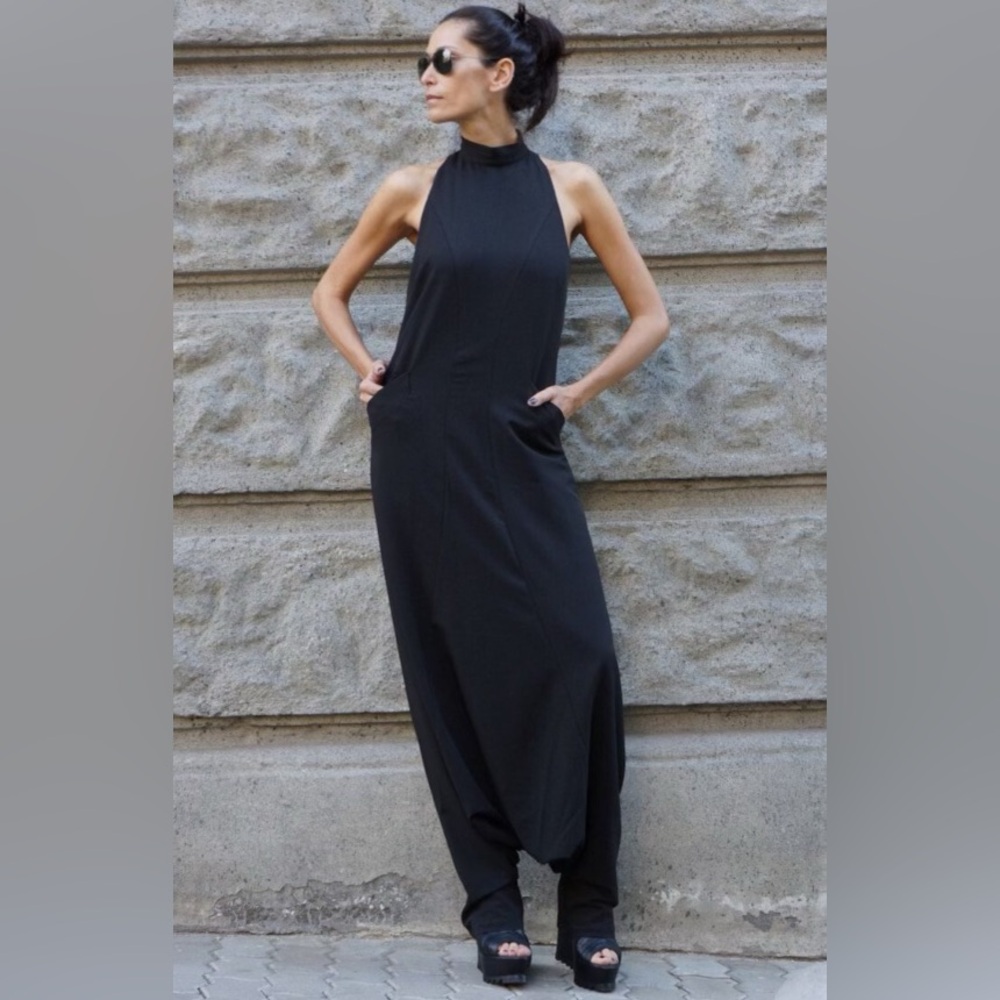 Drop Loose Black Jumpsuit